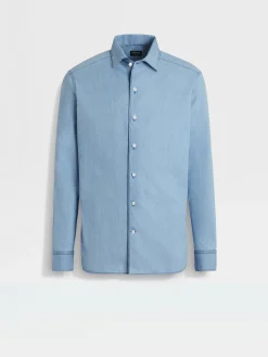 Bleached Cotton Denim Shirt