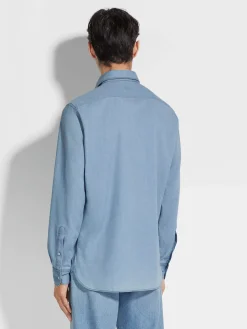 Bleached Cotton Denim Shirt