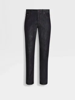 Blue Stretch Cotton and Cashmere Roccia Jeans