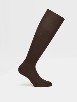 Brown Cotton Socks