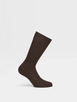 Brown Cotton Socks