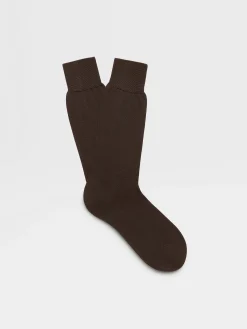 Brown Cotton Socks