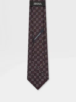 Burgundy CINQUE PIEGHE Silk Tie