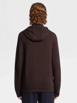 Burgundy 12milmil12 Wool Full Zip Hoodie
