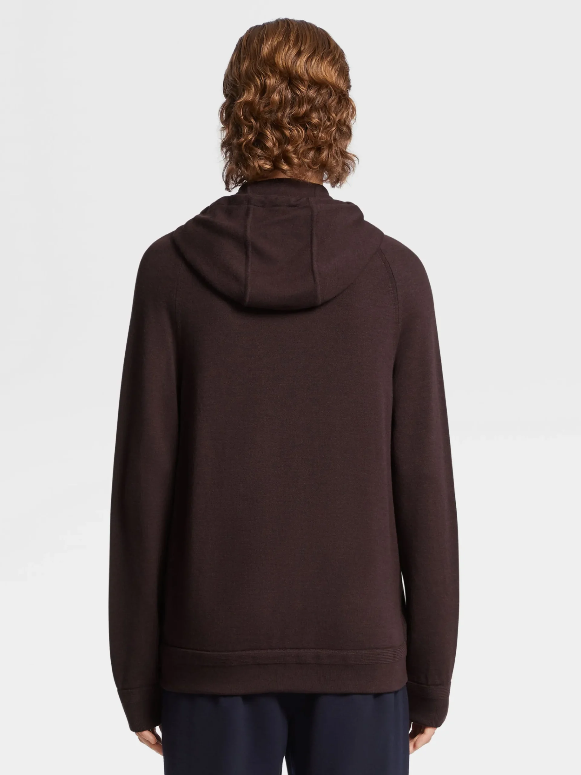 Burgundy 12milmil12 Wool Full Zip Hoodie