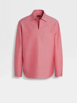 Crossover Blend Cotton Linen and Silk Polo Shirt