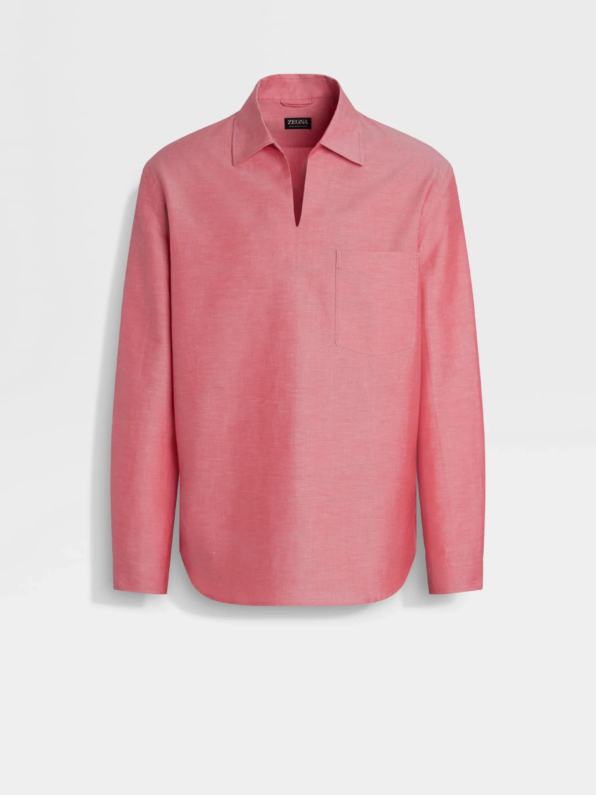 Crossover Blend Cotton Linen and Silk Polo Shirt