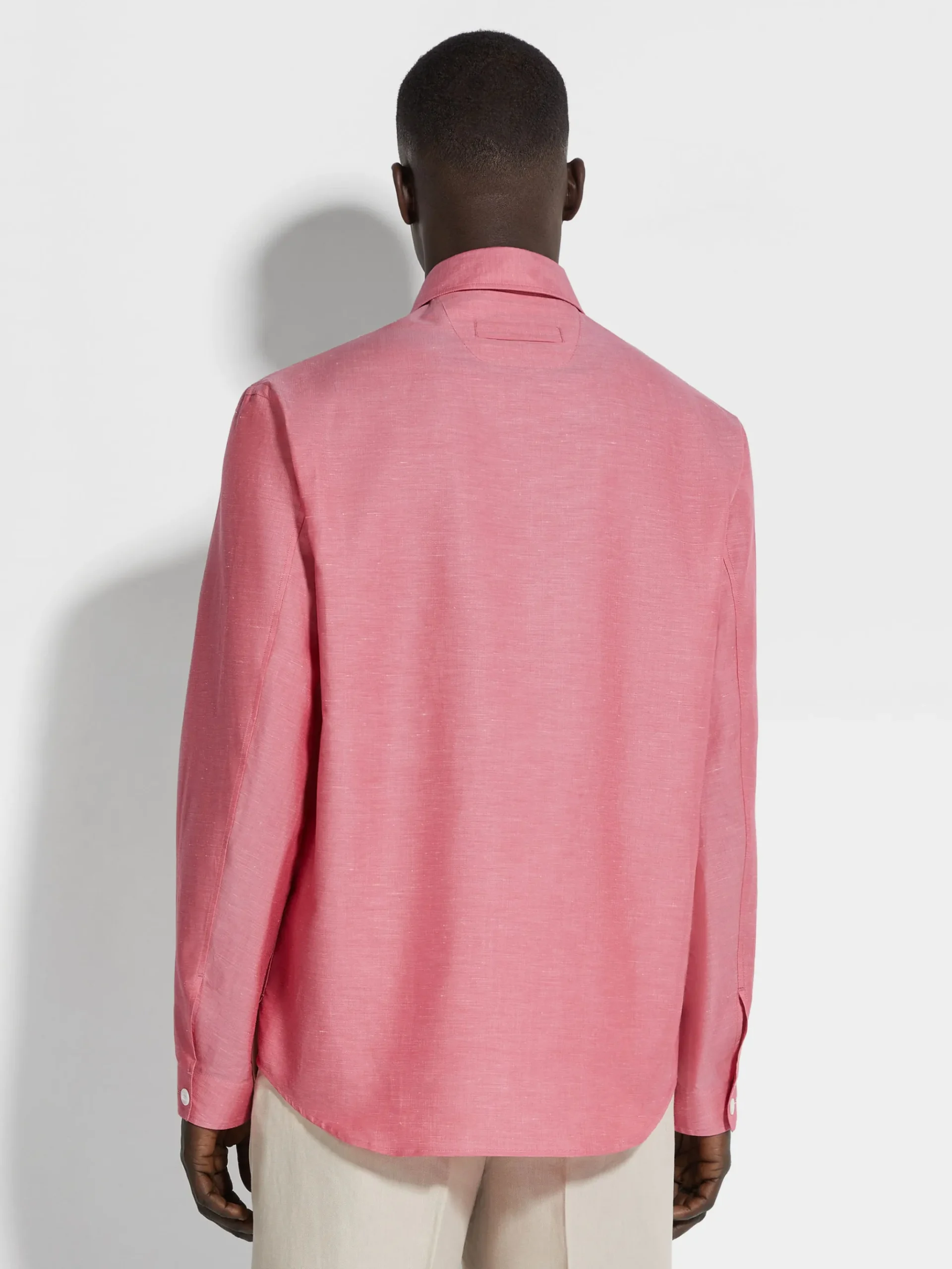 Crossover Blend Cotton Linen and Silk Polo Shirt