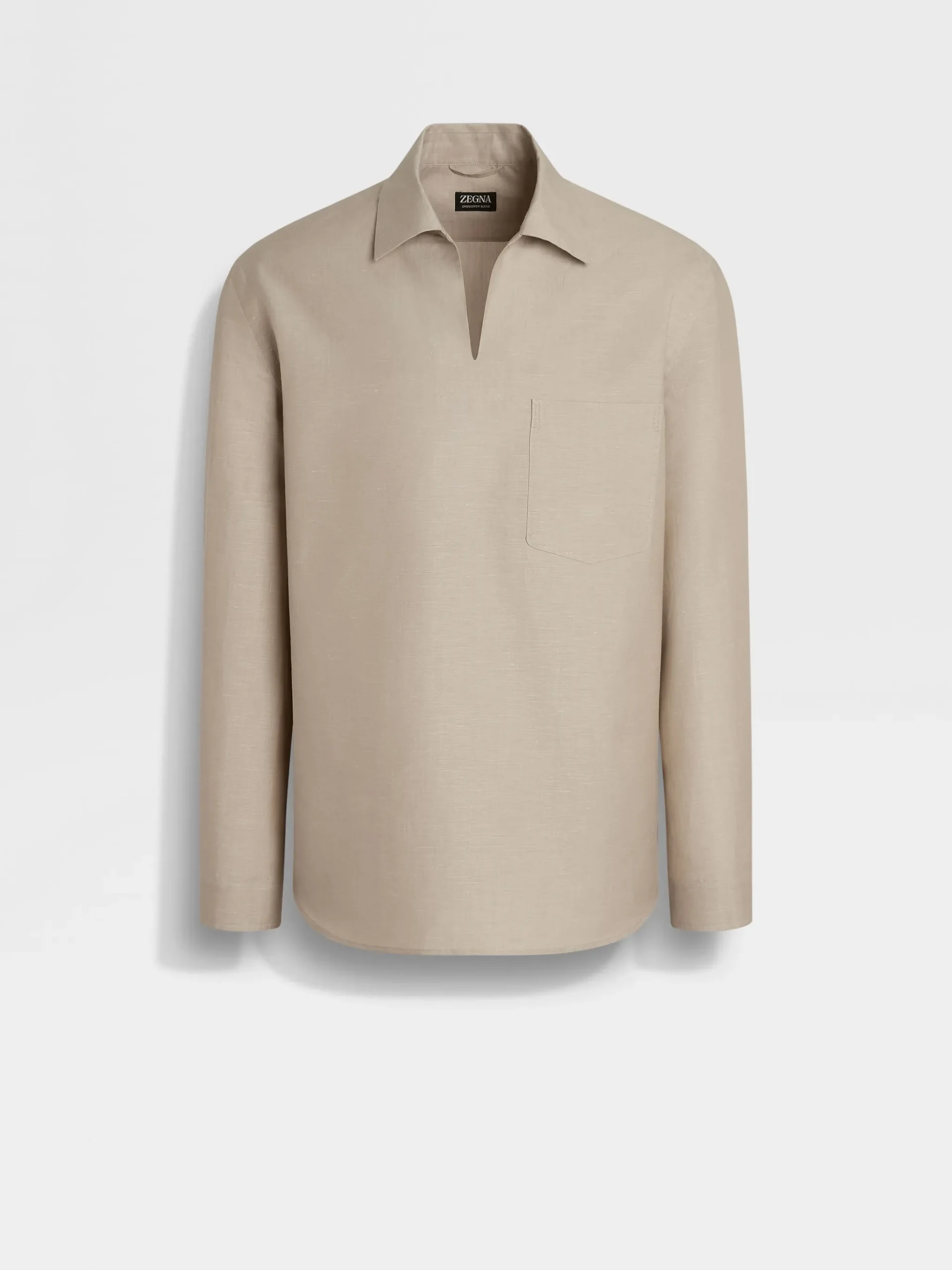 Crossover Blend Cotton Linen and Silk Polo Shirt