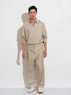 Crossover Blend Cotton Linen and Silk Polo Shirt