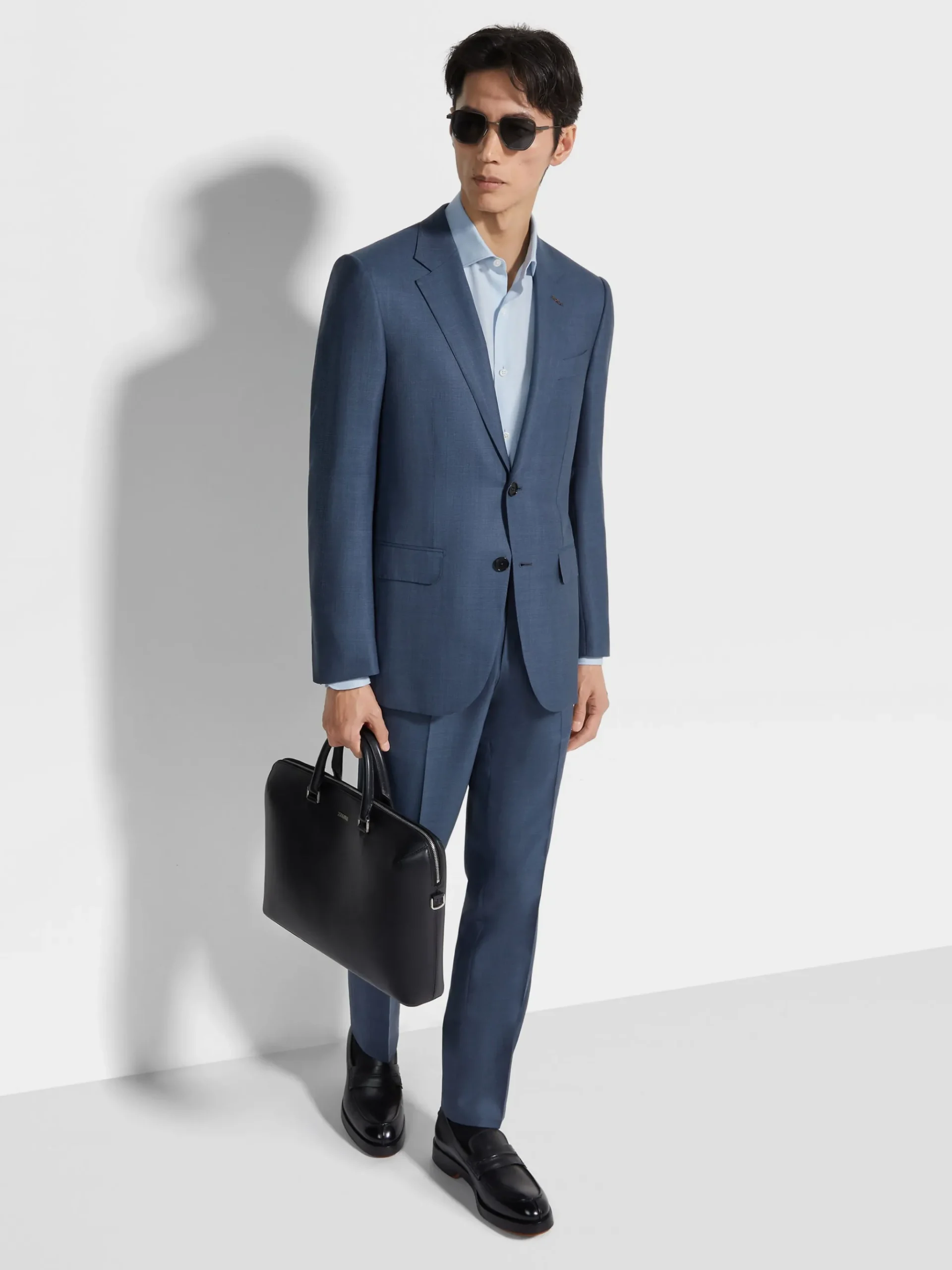 Dark Avio Blue Centoventimila Wool Suit
