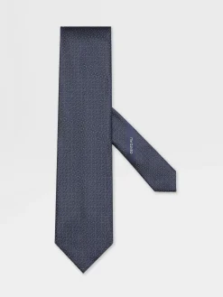 Dark Blue CENTO FILI Silk Tie