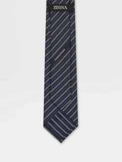 Dark Blue CINQUE PIEGHE Silk Tie