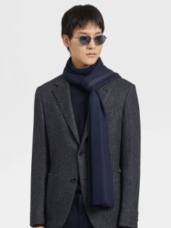 Dark Blue 12milmil12 Wool Scarf