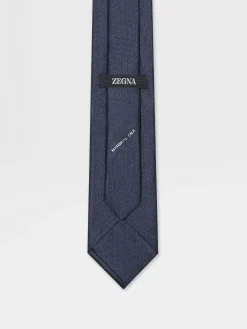 Dark Blue Natural Silk Tie
