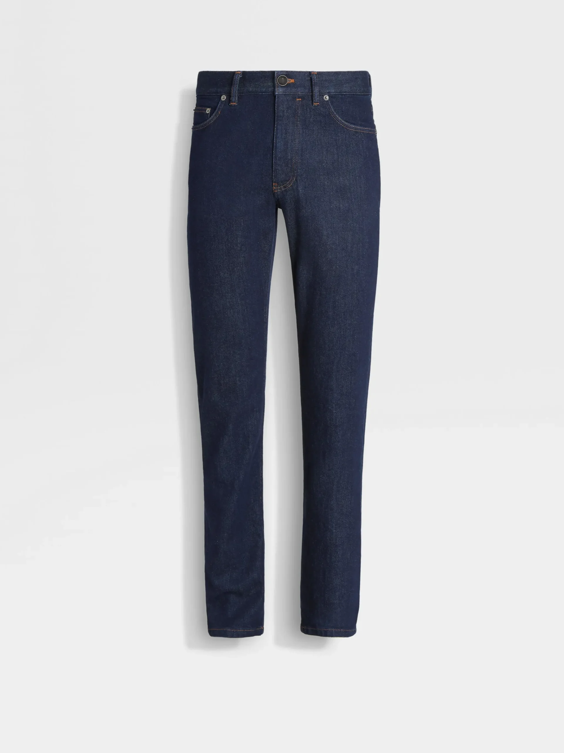 Dark Blue Rinse-washed Stretch Cotton Roccia Jeans
