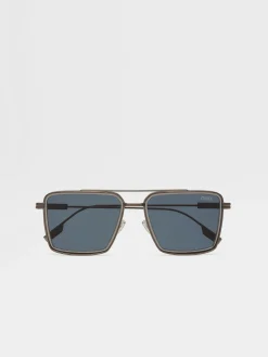 Dark Bronze Aniline Metal Sunglasses