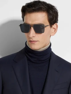 Dark Bronze Aniline Metal Sunglasses