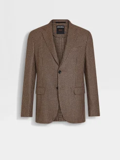 Dark Brown and Light Brown Cashmere and Silk Jacket