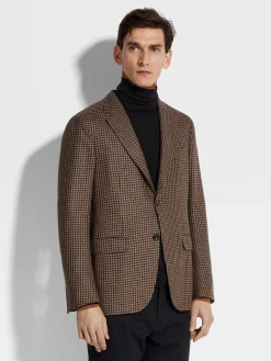 Dark Brown and Light Brown Cashmere and Silk Jacket