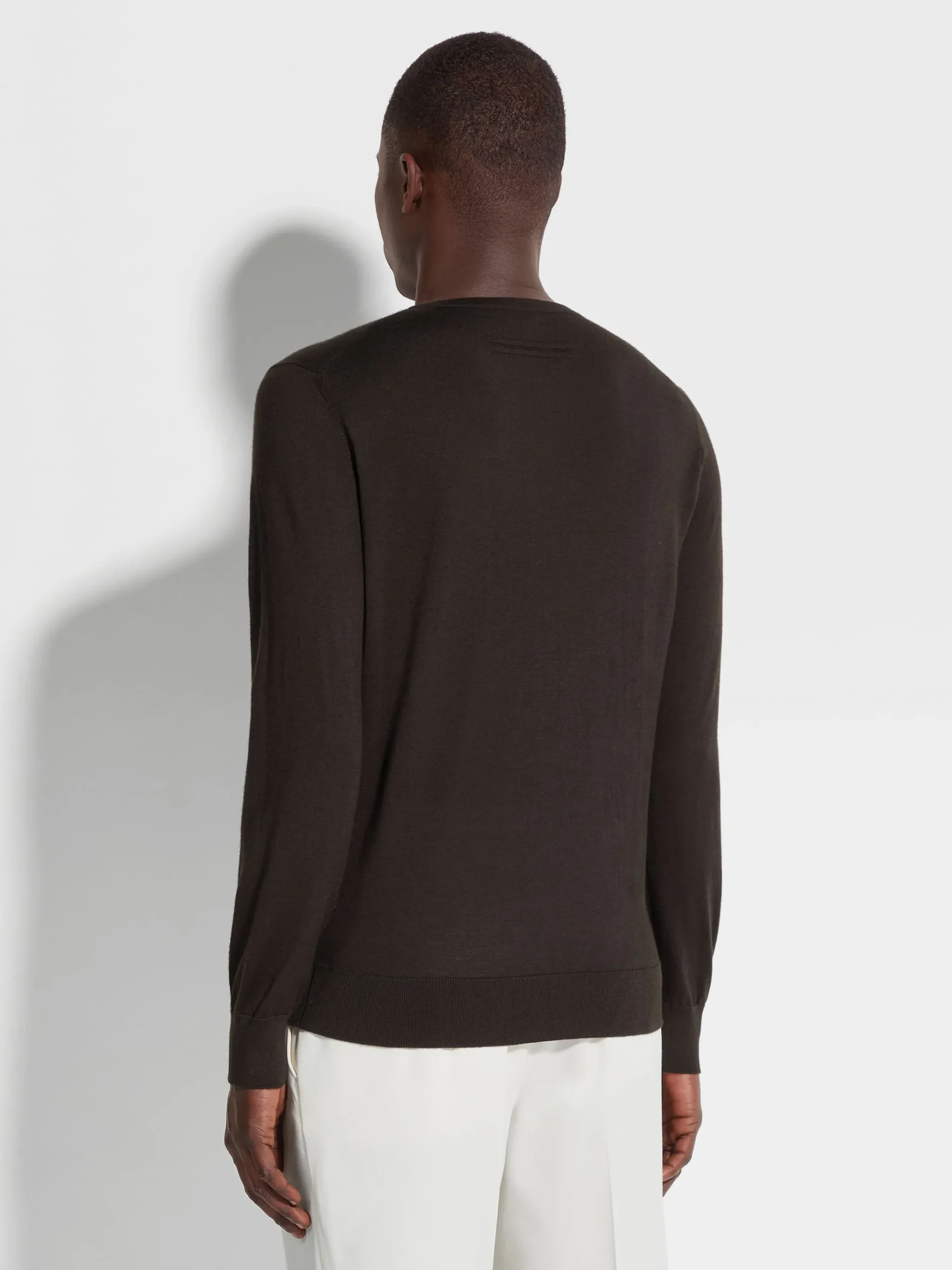 Dark Brown Cashseta Crewneck
