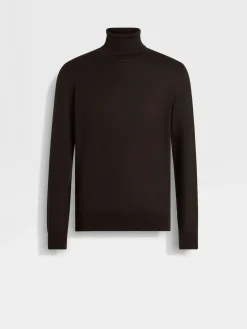 Dark Brown Cashseta Turtleneck