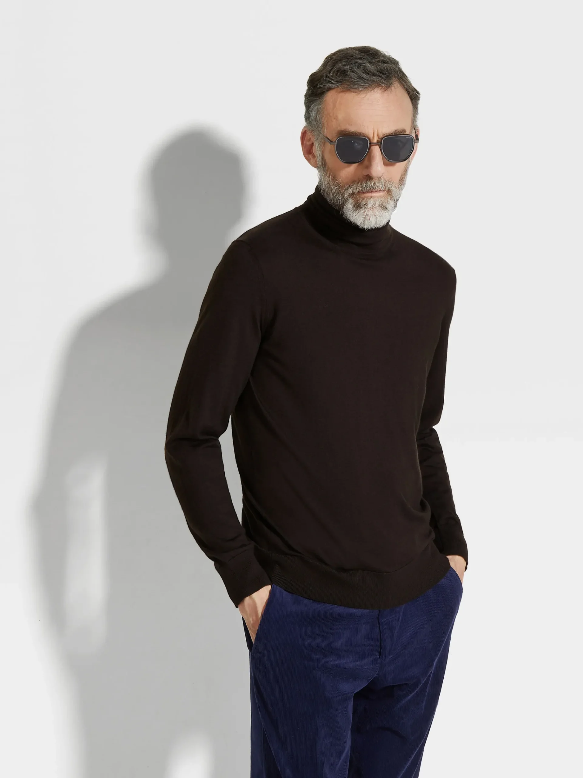 Dark Brown Cashseta Turtleneck