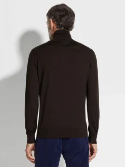 Dark Brown Cashseta Turtleneck