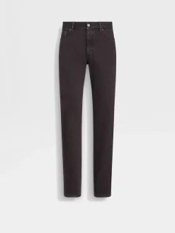 Dark Brown Cotton Roccia Jeans
