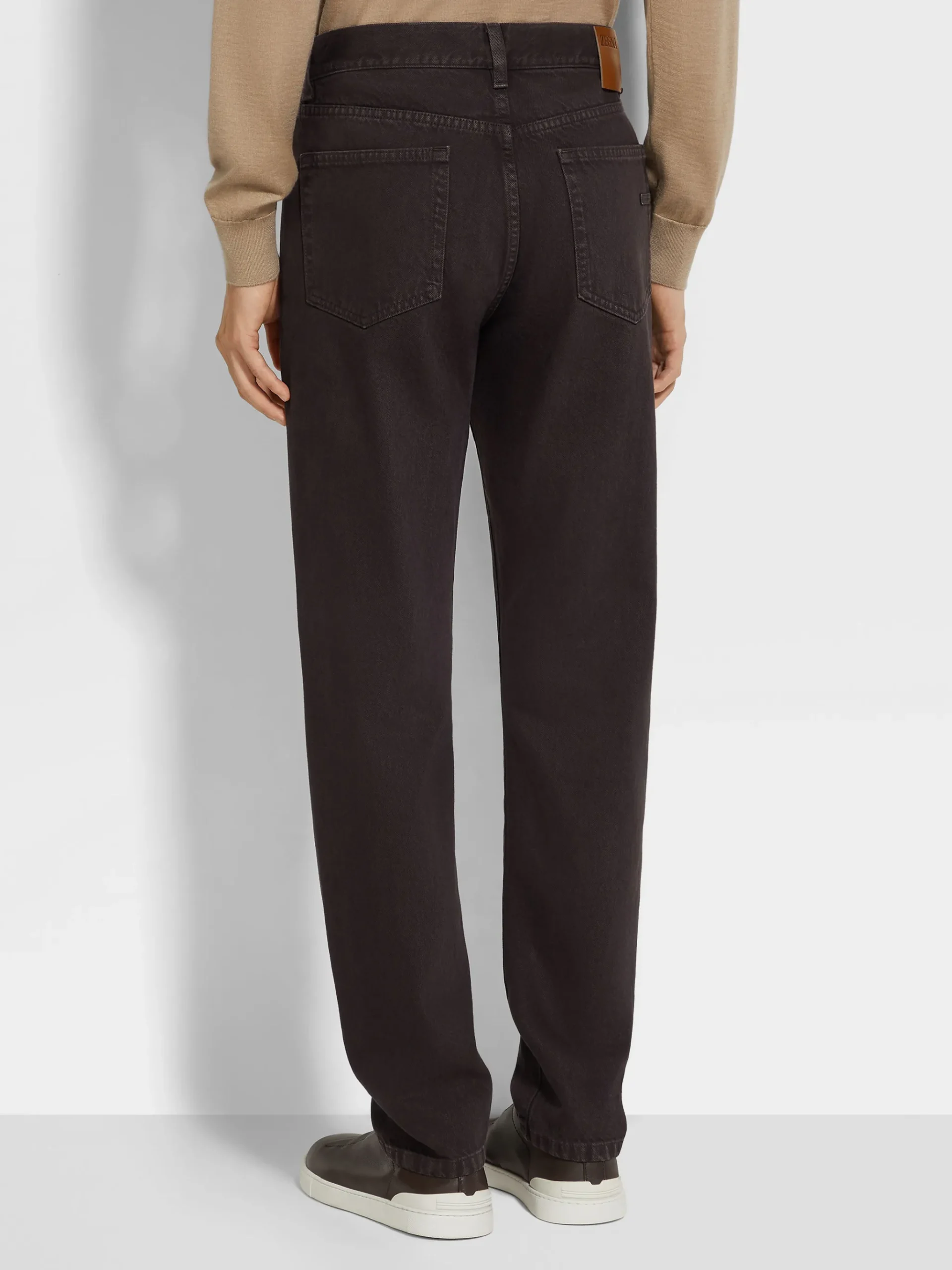 Dark Brown Cotton Roccia Jeans