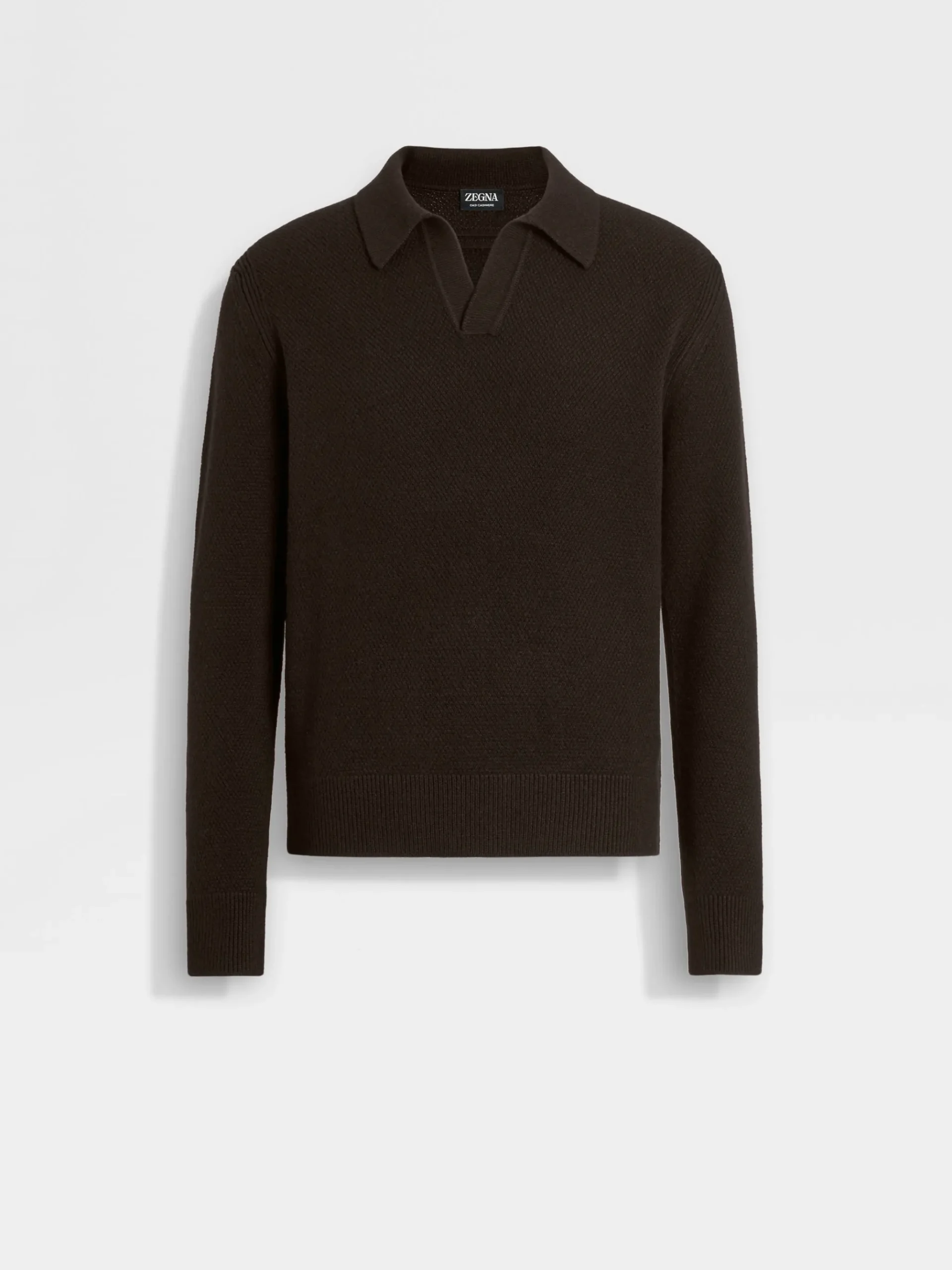 Dark Brown Mélange Oasi Cashmere Polo Shirt