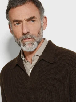 Dark Brown Mélange Oasi Cashmere Polo Shirt