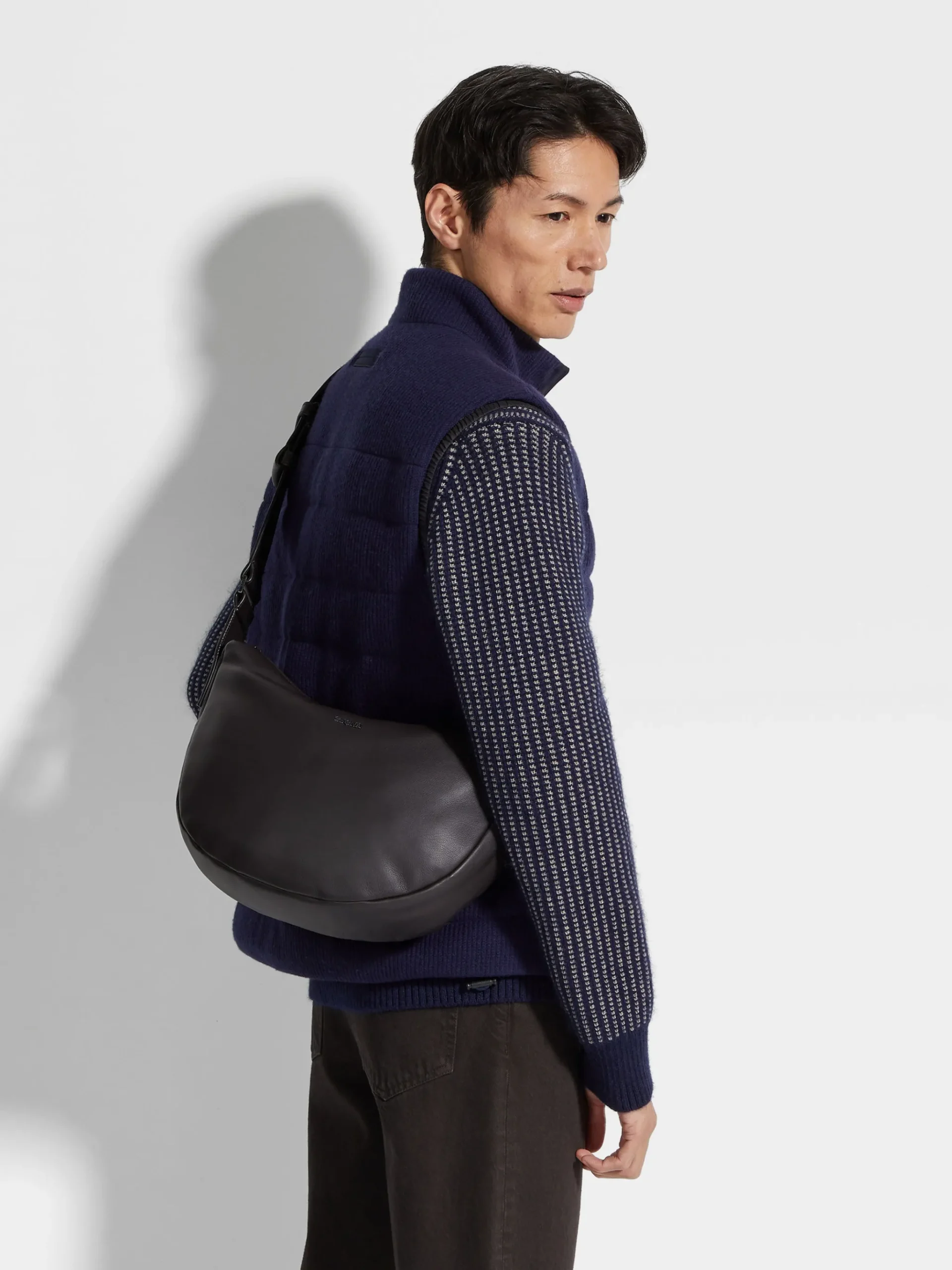 Dark Brown SECONDSKIN Hobo Panorama Micro Bag