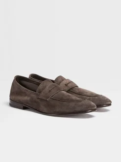 Dark Brown Suede L'Asola Loafers