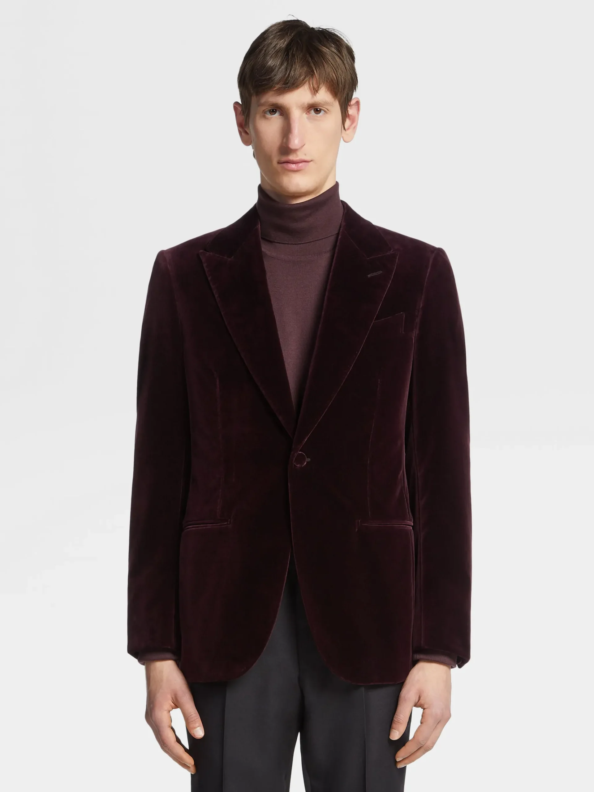 Dark Burgundy Cotton Evening Jacket