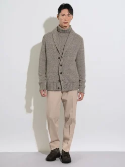 Dark Foliage and Taupe Oasi Cashmere Turtleneck