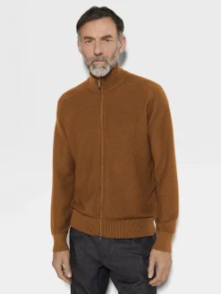 Dark Foliage Cashseta Full Zip Cardigan