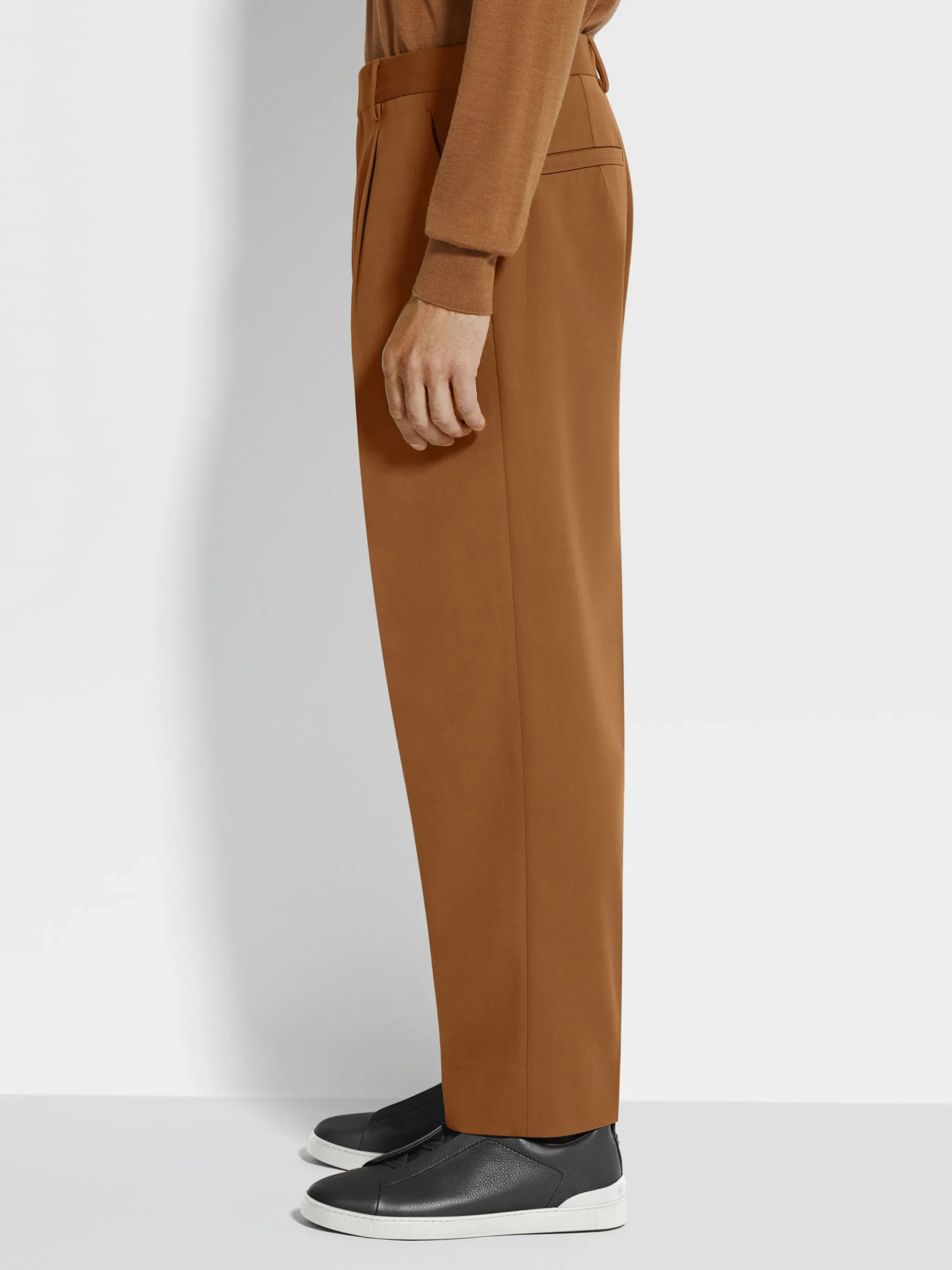 Dark Foliage Cotton and Wool Pants
