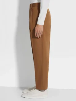 Dark Foliage Cotton and Wool Pants