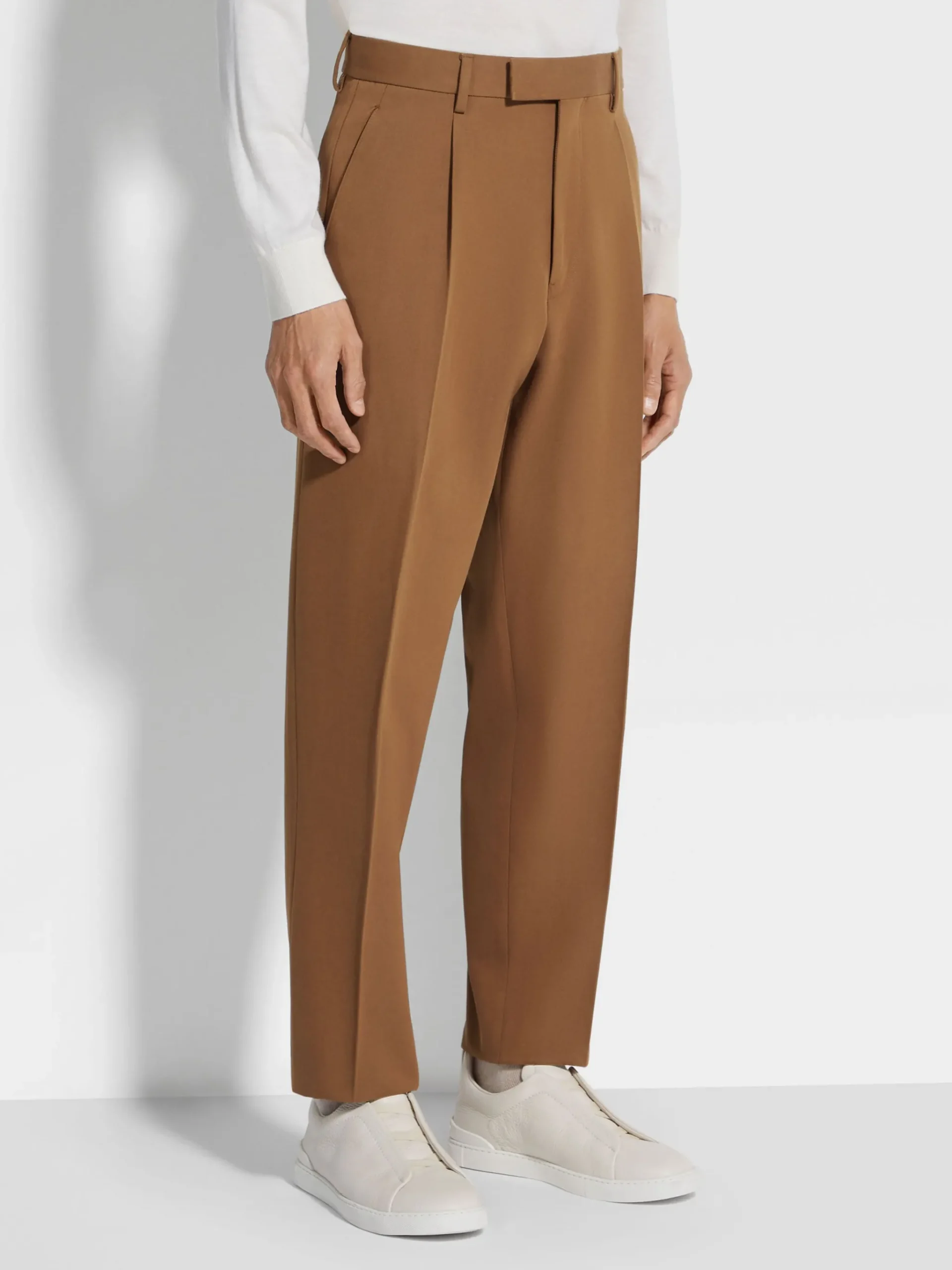 Dark Foliage Cotton and Wool Pants