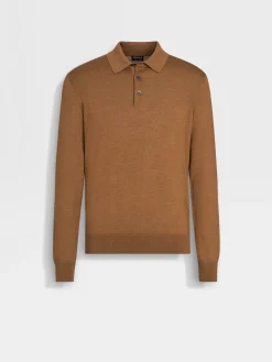 Dark Foliage Mélange Cashseta Polo Shirt