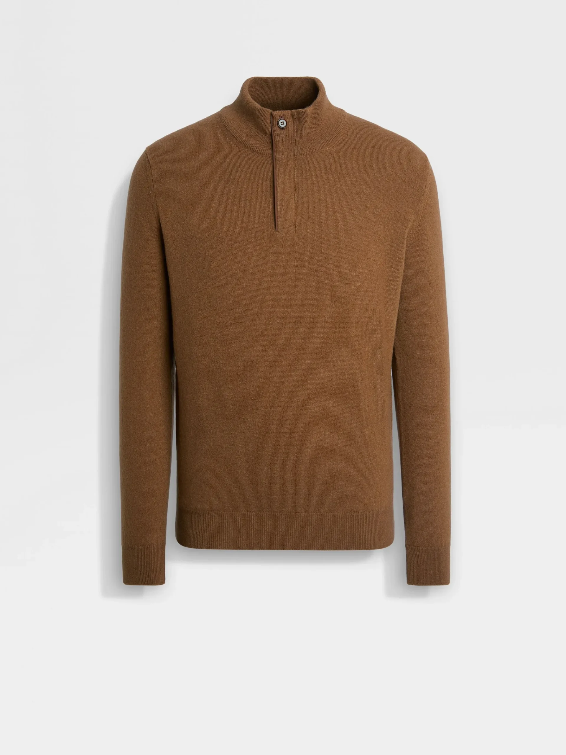 Dark Foliage Mélange Oasi Cashmere Zip Mock Neck Sweater