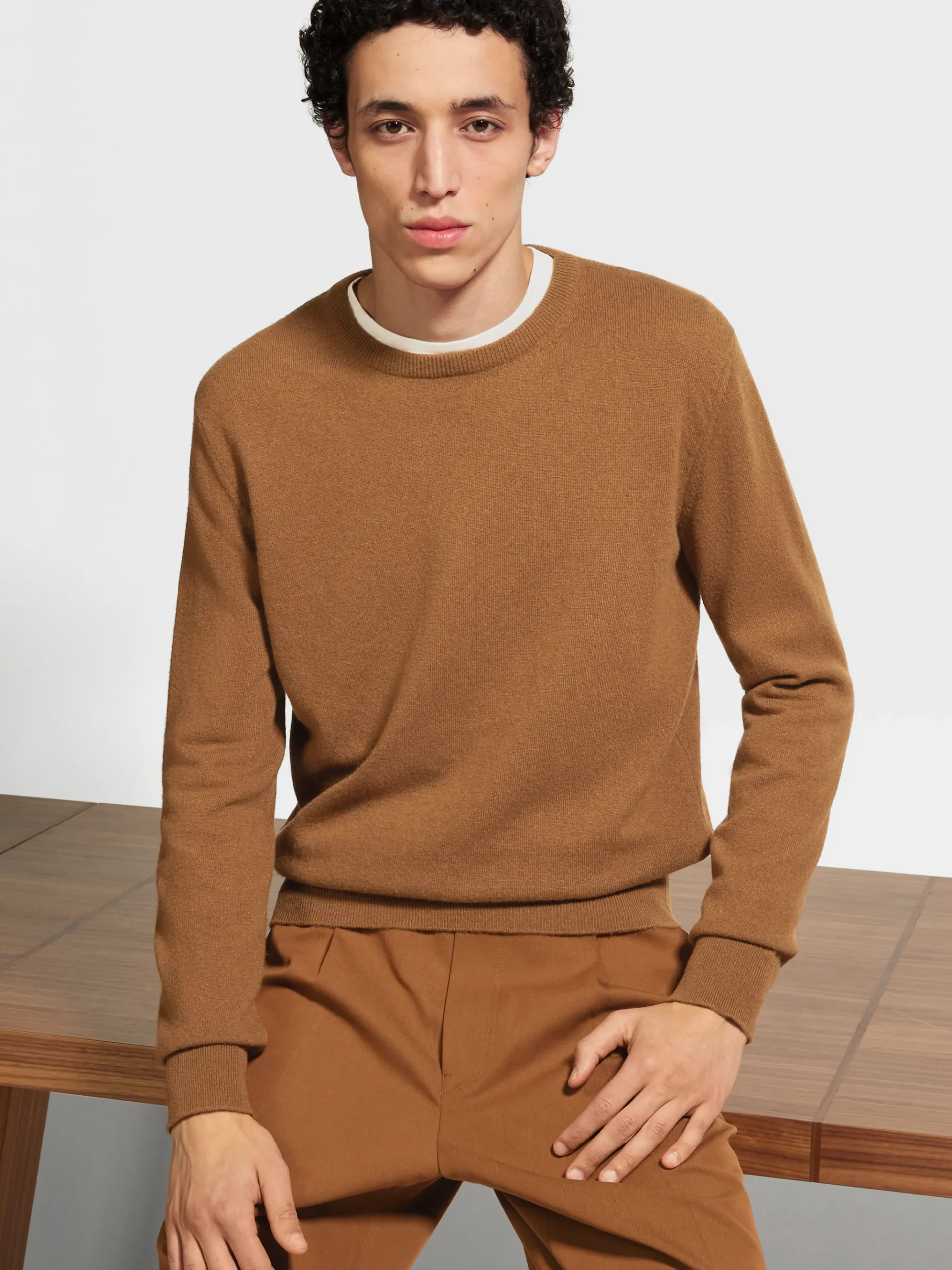 Dark Foliage Mélange Oasi Cashmere Crewneck