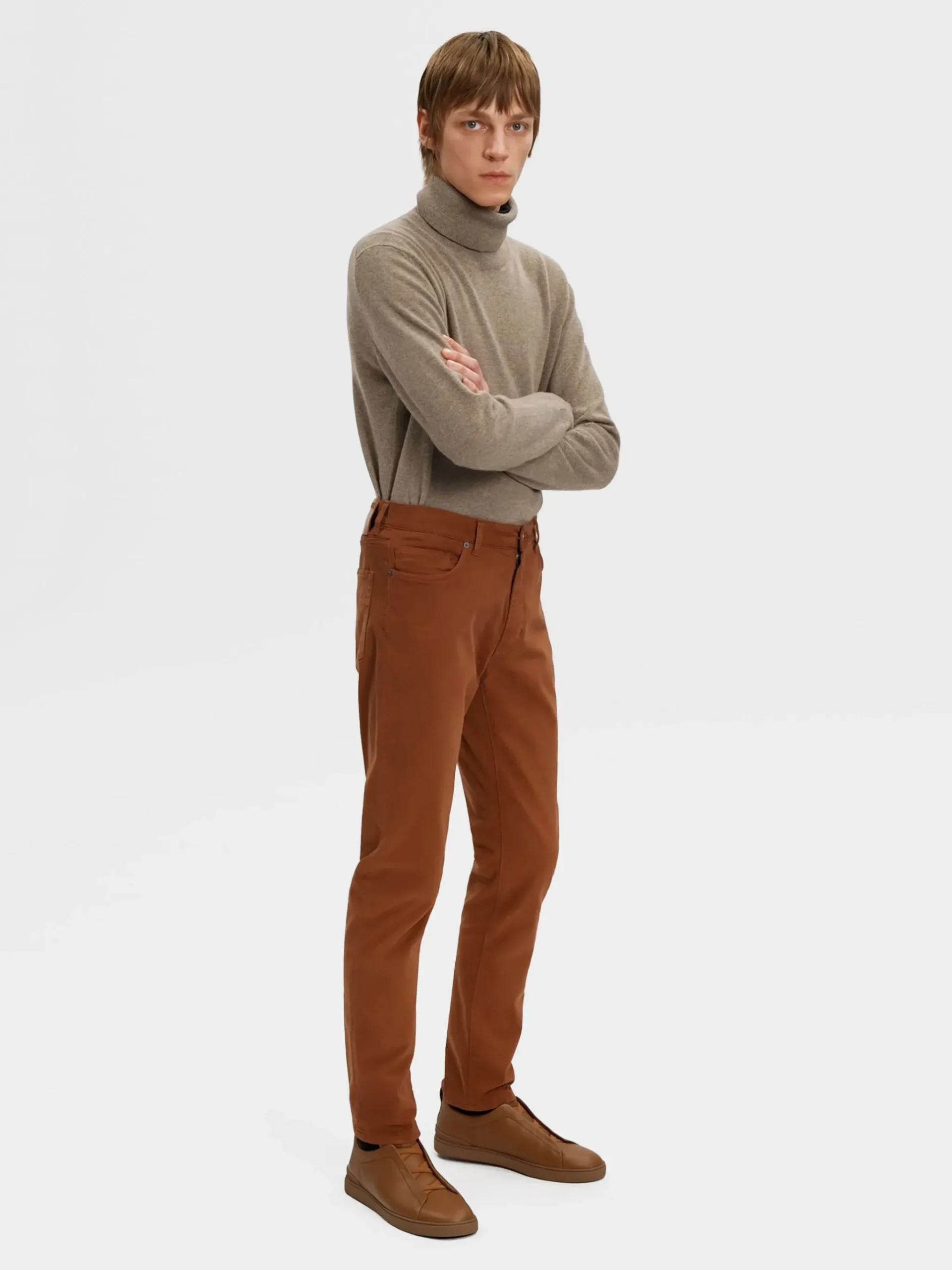 Dark Foliage Stretch Cotton Roccia Jeans