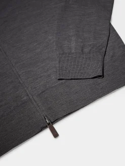 Dark Grey 12milmil12 Wool Full Zip Sweatshirt
