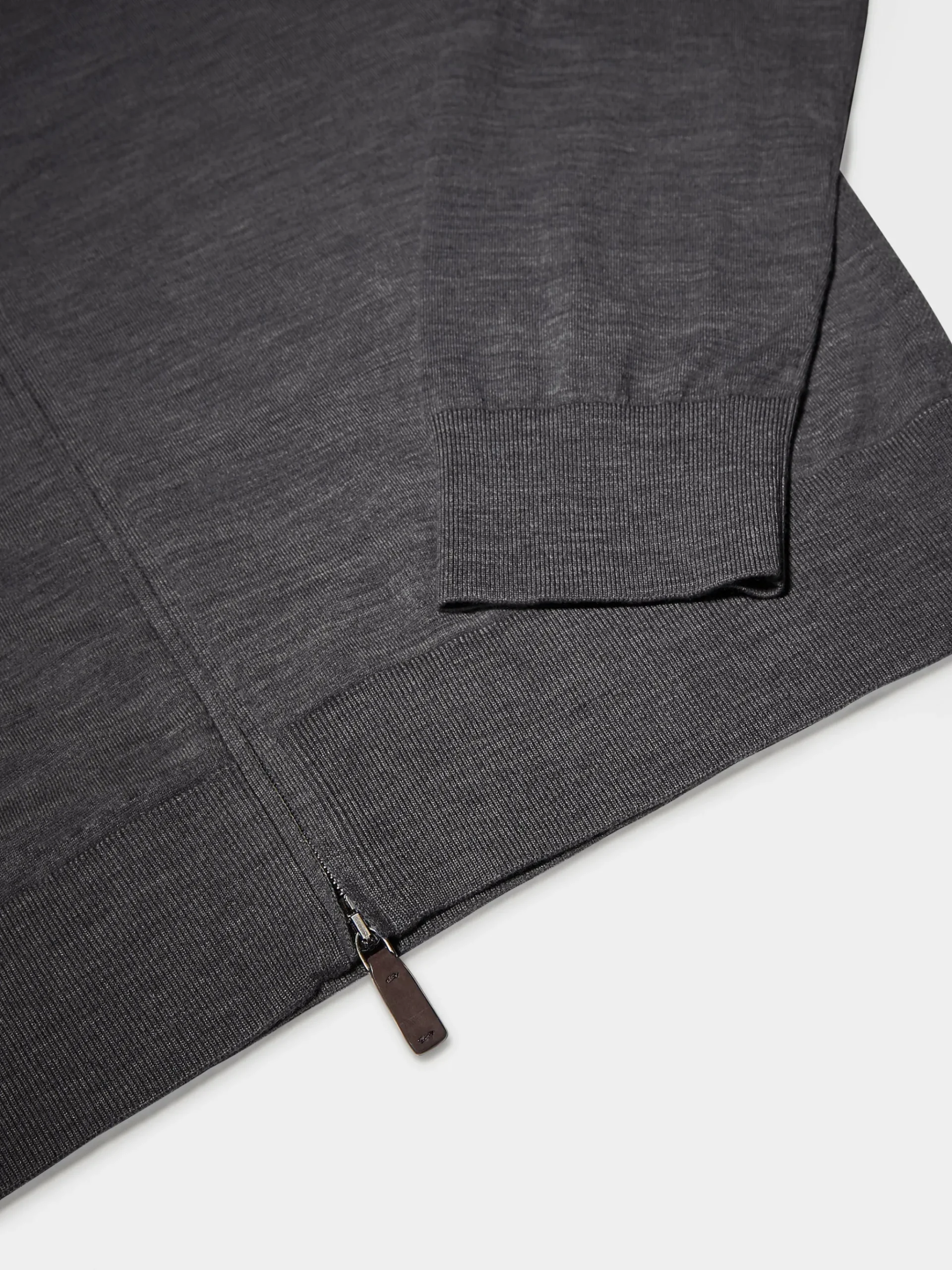 Dark Grey 12milmil12 Wool Full Zip Sweatshirt