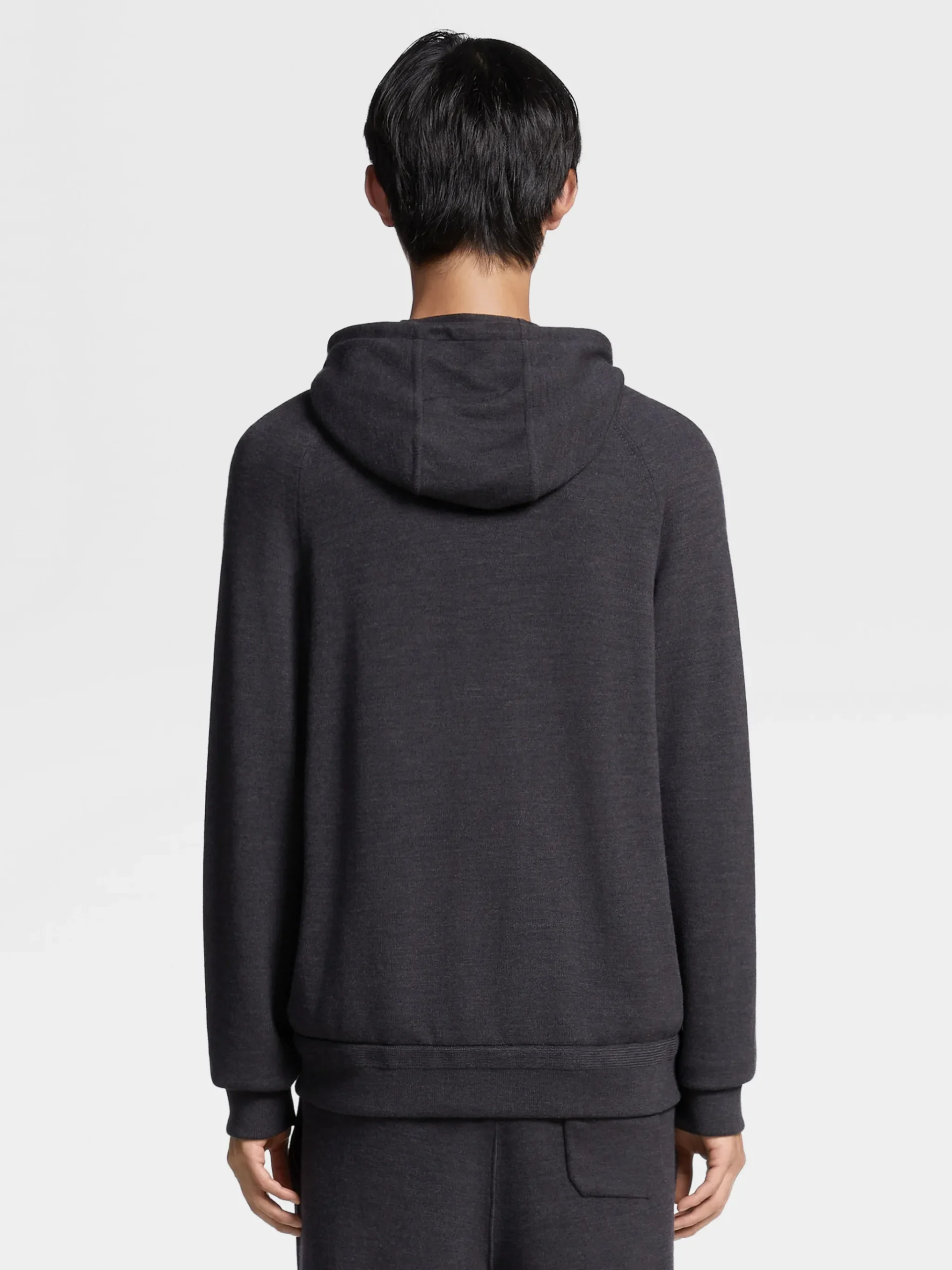 Dark Grey 12milmil12 Wool Full Zip Hoodie