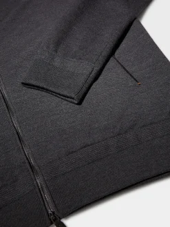 Dark Grey 12milmil12 Wool Full Zip Hoodie