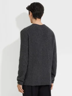 Dark Grey Mélange Oasi Cashmere Crewneck