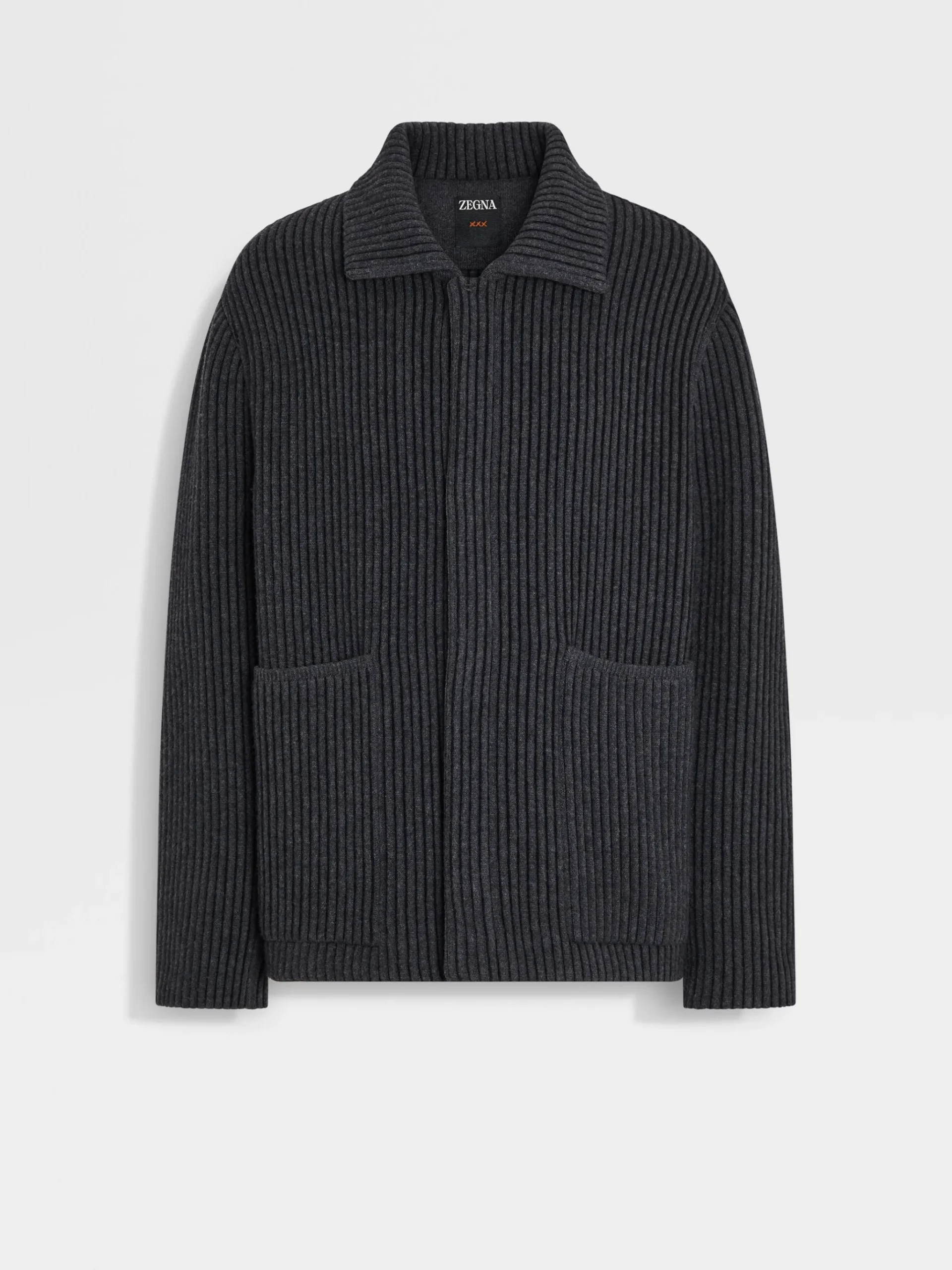 Dark Grey Mélange Wool and Cashmere Chore Jacket